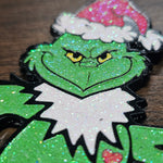 Grateful Dead Grinch Set Lapel Pin 2", Glitter Ornament 3", Standard Ornament 3", Matching Number Set 1/30