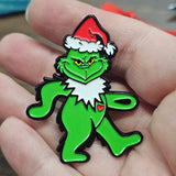 Grateful Dead Grinch Set Lapel Pin 2", Glitter Ornament 3", Standard Ornament 3", Matching Number Set 1/30