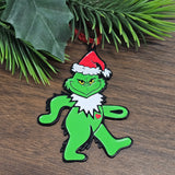 Grateful Dead Grinch Set Lapel Pin 2", Glitter Ornament 3", Standard Ornament 3", Matching Number Set 1/30