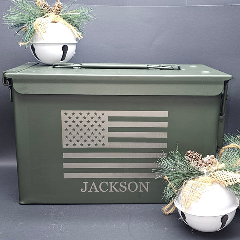 American Flag Ammo Can (With Name)