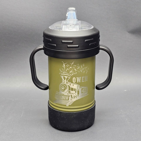 Sippy Cup (10oz) Train Insulated and Laser Engraved