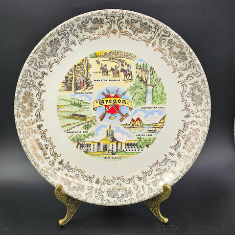 Oregon Vintage Souvenir Plate 9.25"