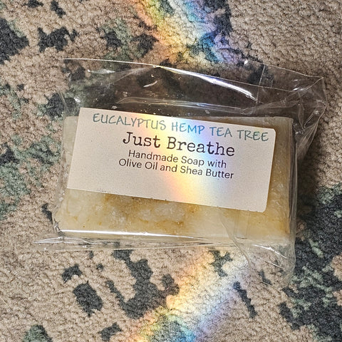 Eucalyptus Hemp Tea Tree (Vegan Cold Press Soap) "Just Breathe" travel size