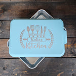 Kitchen Utensils Made with Love by "Name" Cake Pan w/ Lid (9x13)