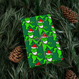 Green Grateful Dead Grinch Bear Gift Wrapping Paper