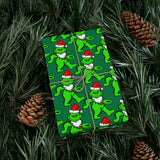 Green Grateful Dead Grinch Bear Gift Wrapping Paper