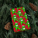 Red Grateful Dead Grinch Bear Gift Wrapping Paper