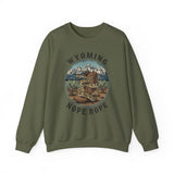 Wyoming 'Nope Rope' Crewneck Sweatshirt — Rattlesnake Teton Mountain Graphic