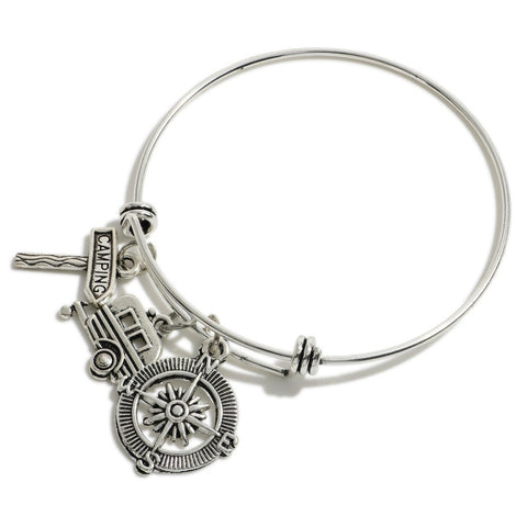 Camping Charm Bangle Bracelet