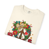 Peace Wreath T-Shirt — Retro Holiday Peace Sign Tee
