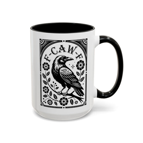 Stylish Accent Coffee Mug: Unique Raven Design for Home, Kitchen, Gifts, Creatives, Halloween