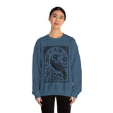 F-CAW-F Crow Raven Sweatshirt Crewneck for Fall, Halloween Gift, Boho Vintage Style