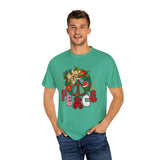 Peace Wreath T-Shirt — Retro Holiday Peace Sign Tee
