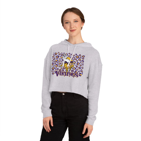 Minnesota Vikings Cheetah Print Women’s Cropped Hooded Sweatshirt