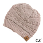 C.C Hat-20A Solid Ribbed Beanie "The OG" New Beige 720357