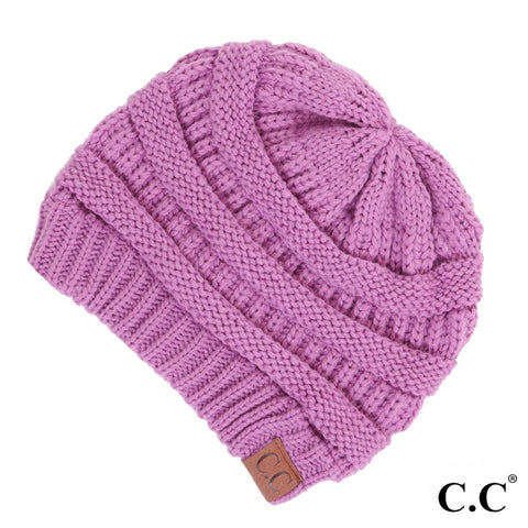 C.C Hat-20A Solid Ribbed Beanie "The OG" New Lavender