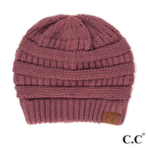 C.C Hat-20A Solid Ribbed Beanie "The OG" CoCo Berry 724866