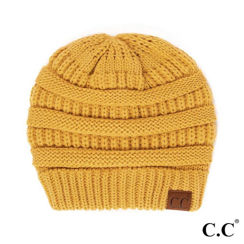 C.C Hat-20A Solid Ribbed Beanie "The OG" Honey Mustard 724869