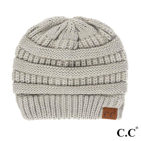 C.C "The OG" Beanie Hat-20A Solid Ribbed Mercury 724871