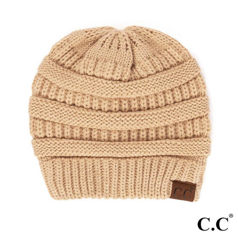 C.C Hat-20A Solid Ribbed Beanie "The OG" Beanie Peanut 724875