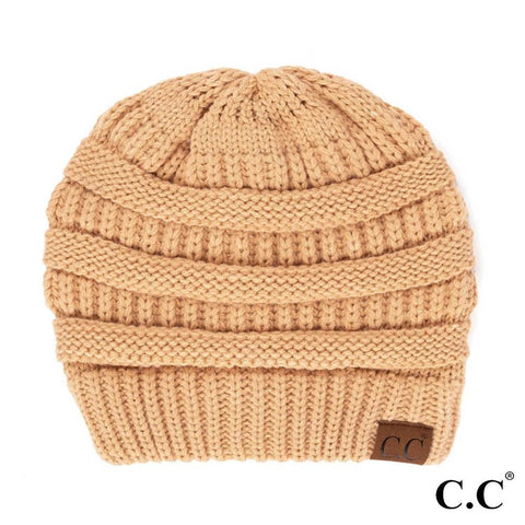 C.C Hat-20A Solid Ribbed Beanie "The OG" Sand 724877