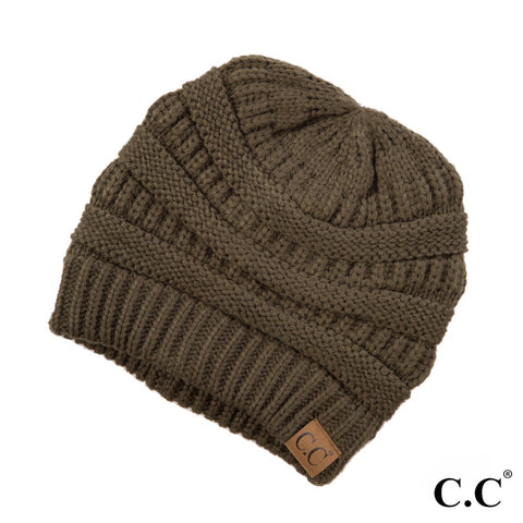 C.C "The OG" Beanie Hat-20A Solid Ribbed New Olive 72543