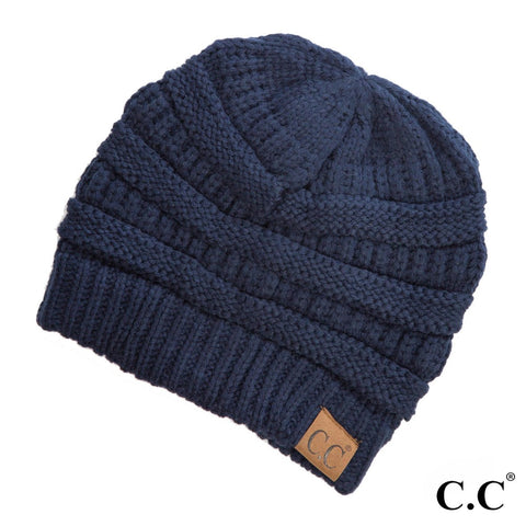 C.C "The OG" Beanie Hat-20A Solid Ribbed Navy 72546