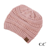 C.C Hat-20A Solid Ribbed Beanie "The OG" Rose 72550