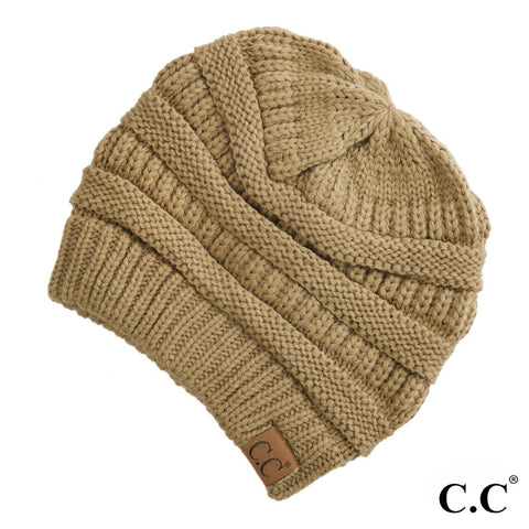 C.C Hat-20A Solid Ribbed Beanie "The OG" Camel 72585
