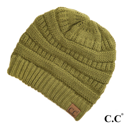 C.C "The OG" Beanie Hat-20A Solid Ribbed Olive 72589