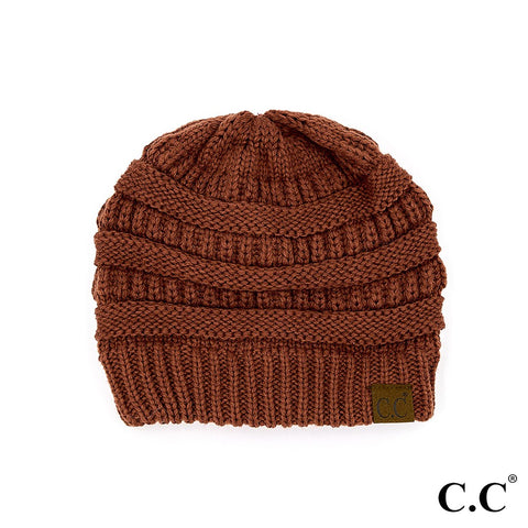 C.C Hat-20A Solid Ribbed Beanie "The OG" Brick 727683