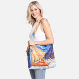 Van Gogh Two-in-One "The Cafe Terrace on the Place du Forum" Tote Bag that Unfolds Into a Beach Towel