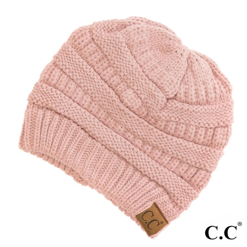 C.C Hat-20A Solid Ribbed Beanie "The OG" Indi Pink 735113