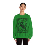 F-CAW-F Crow Raven Sweatshirt Crewneck for Fall, Halloween Gift, Boho Vintage Style