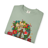 Peace Wreath T-Shirt — Retro Holiday Peace Sign Tee