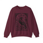 F-CAW-F Crow Raven Sweatshirt Crewneck for Fall, Halloween Gift, Boho Vintage Style
