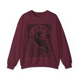 F-CAW-F Crow Raven Sweatshirt Crewneck for Fall, Halloween Gift, Boho Vintage Style