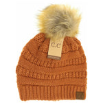 C.C "Pom" Beanie Hat 43 Rust 720419