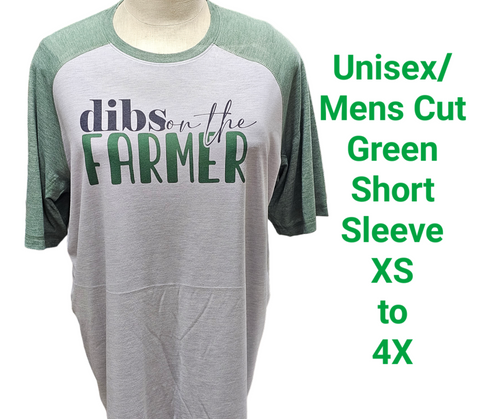 Dibs On The Farmer Mens/Unisex Green Sleeve T-Shirt