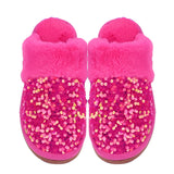 (Pre-Order) Sequin Faux Fur C.C Slippers SPE0012