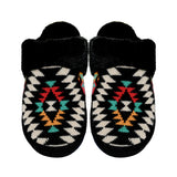 (Pre-Order) Aztec Patterned Faux Fur C.C Slippers SPE3001