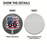 Route 66 Absorbant Car Coaster Set of 2