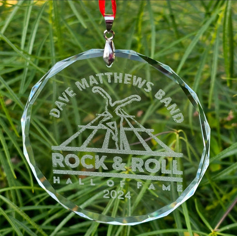 RRHOF DMB Ornament Engraved Beleveled Glass Ornament 3"