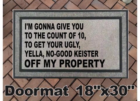 Home Alone "Off My Property"  Merry Christmas Holidays Funny Doormat
