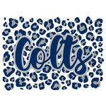 Indianapolis Colts Cheetah Print Heather Navy Accent Ladies Scoop Neck Long Sleeve