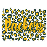 Greenbay Packers Cheetah Print Heather Dark Grey Accent Ladies Scoop Neck