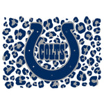 Indianapolis Colts Cheetah Print Heather Navy Accent Ladies Scoop Neck Short Sleeve