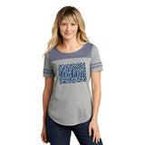 Dallas Cowboys Print Heather Navy Accent Ladies Scoop Neck Short Sleeve