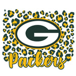 Greenbay Packers Cheetah Print Heather Dark Green Accent Ladies Scoop Neck