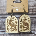 F-CAW-F Crow Raven Halloween Earrings